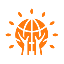 A orange and black logo for the game